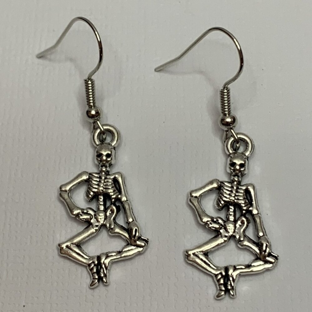 Skeleton Earring, Bones Earring, Halloween Earring, Punk Goth Earring, Gift Idea